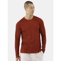 Deals on Athlux Mens Waffle Crewneck Pullover with Long Sleeves