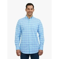 Deals on Chaps Men's and Big Men's Long Sleeve Classic Fit CVC Woven Shirt
