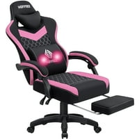 Deals on Hoffree Gaming Chair with Massage Fabric Office Chair