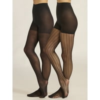 Deals on 2-Pack Joyspun Women's Lurex Fishnet and Opaque Tights