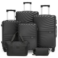 Joyway Luggage Set 6 Piece ABS Hardside Lightweight Suitcase Deals