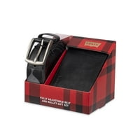 Deals on Levi's Adjustable Strap Mens Classic Bifold Wallet + Belt Gift Set