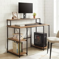 Deals on Mainstays 47-in Computer Desk with Storage Shelves